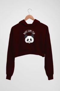 Fun Panda Women's Crop Hoodie - Its Clover