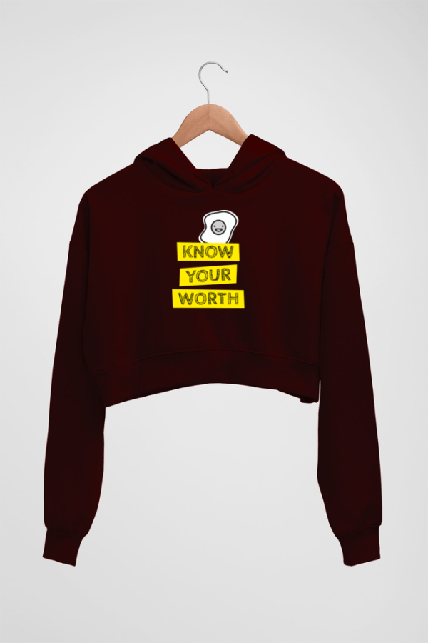 Your Worth Women's Crop Hoodie - Its Clover
