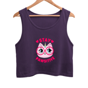 Cute Cat Positive Women's Crop Tank Top