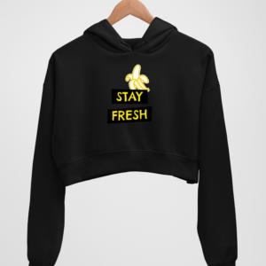Stay Fresh Women's Crop Hoodie - Its Clover