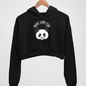 Fun Panda Women's Crop Hoodie - Its Clover
