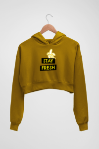 Stay Fresh Women's Crop Hoodie - Its Clover