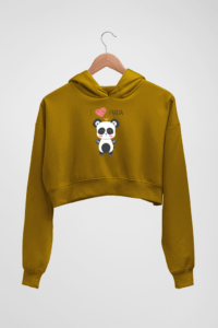 Panda Women's Crop Hoodie - Its Clover