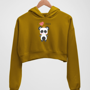 Panda Women's Crop Hoodie - Its Clover
