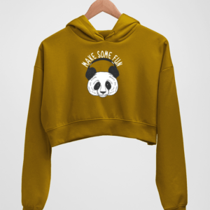 Fun Panda Women's Crop Hoodie - Its Clover