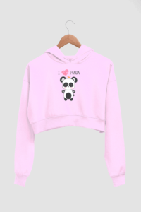 Panda Women's Crop Hoodie - Its Clover