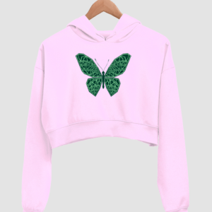 Butterfly Women's Crop Hoodie - Its Clover
