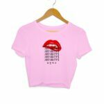 Pink Lips Women's Crop Top - Its Clover