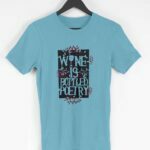 Wine Men's Round Neck Half Sleeve T-shirt - Its Clover
