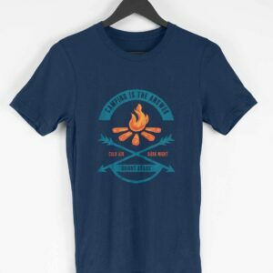 Camping Men's Round Neck Half Sleeve T-shirt - Its Clover