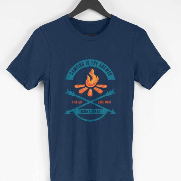 Camping Men's Round Neck Half Sleeve T-shirt - Its Clover