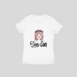 She Can Women's Round Neck T-shirt - Its Clover