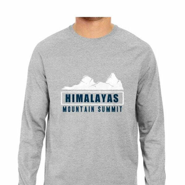 Hiking Himalayas Men's Round Neck Full Sleeve T-shirt - Its Clover