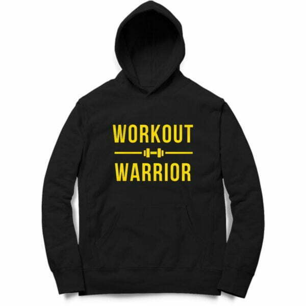 Workout Warrier Men's Hooded Sweatshirt with Kangaroo Pockets its clover