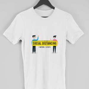 Social Distance Men's Round Neck Half Sleeve T-shirt