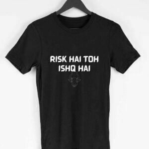 Risk Hai Tho Ishq hai Men's Round Neck Half Sleeve T-shirt