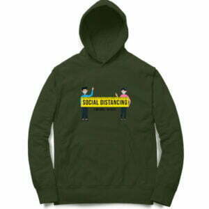 Social Distance Men's Hooded Sweatshirt with Kangaroo Pockets