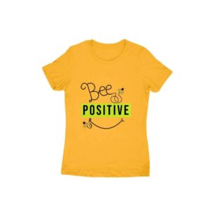 Bee Positive Women's Round Neck T-shirt - Its Clover