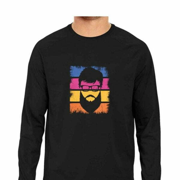 Beard Men's Round Neck Full Sleeve T-shirt - Its Clover