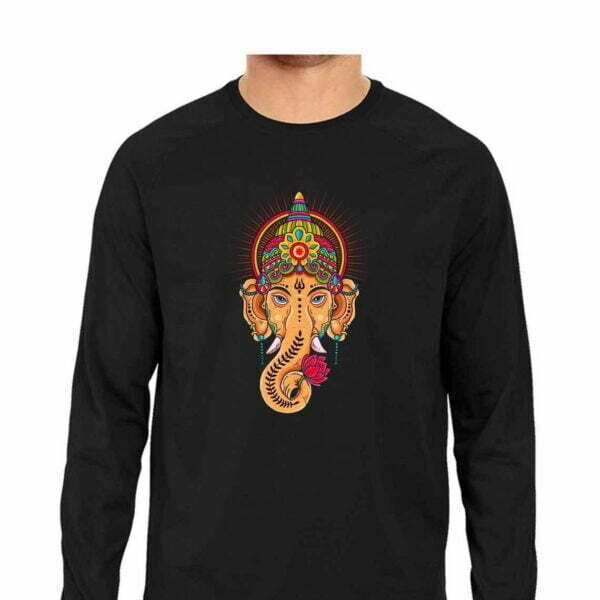 Ganesha Men's Round Neck Full Sleeve T-shirt - Its Clover