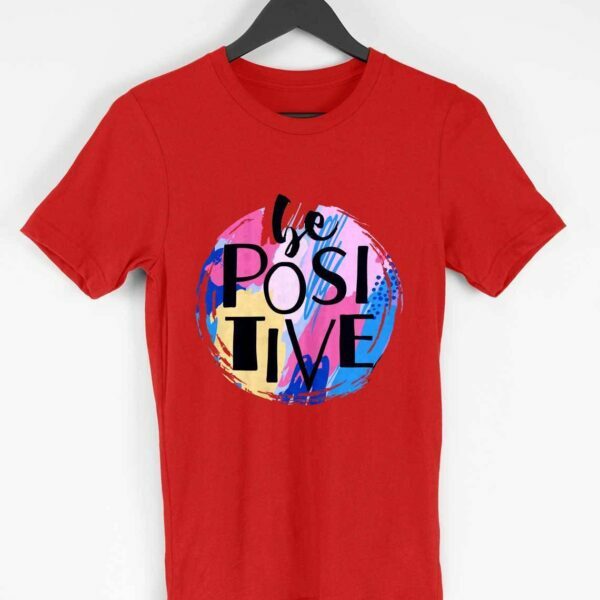Be Positive Men's Round Neck Half Sleeve T-shirt - Its Clover