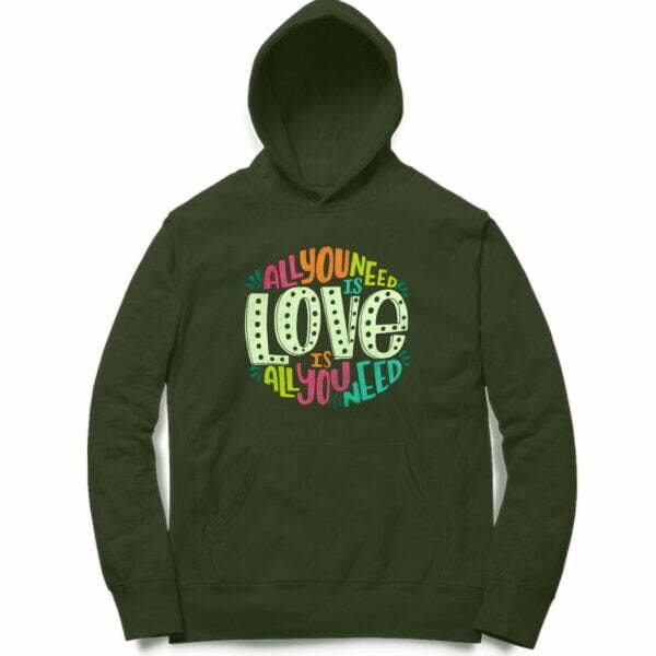 Love Hooded Sweatshirt with Kangaroo Pockets - Its Clover