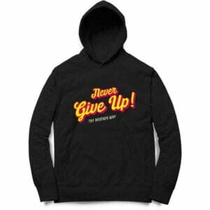 Never Give Up Hooded Sweatshirt with Kangaroo Pockets - Its Clover