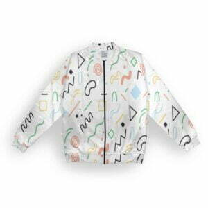 Cool White Style Men's Zipper Bomber Jacket With Pockets its clover