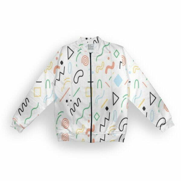 Cool White Style Men's Zipper Bomber Jacket With Pockets its clover