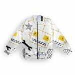 Robot Style Men's Zipper Bomber Jacket With Pockets its clover