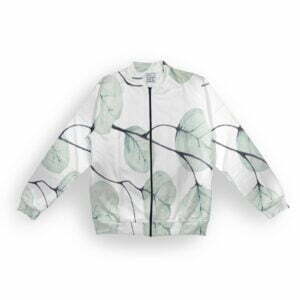 White Leaf Style Men's Zipper Bomber Jacket With Pockets its clover