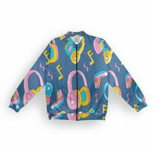 Music Style Men's Zipper Bomber Jacket With Pockets its clover
