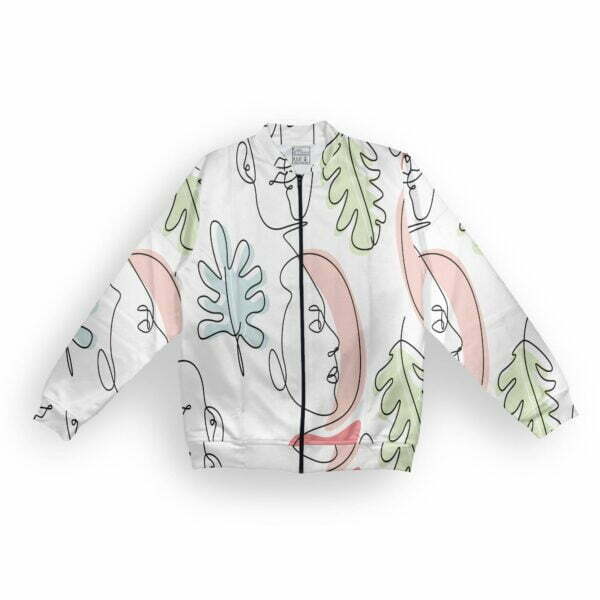 Human Faces Style Men's Zipper Bomber Jacket With Pockets its clover