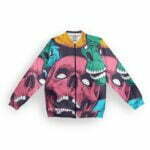 Skully Style Men's Zipper Bomber Jacket With Pockets its clover