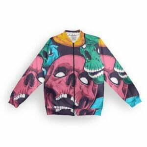 Skully Style Men's Zipper Bomber Jacket With Pockets its clover