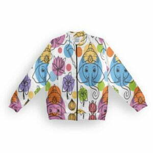 Ganesha Men's Zipper Bomber Jacket With Pockets its clover