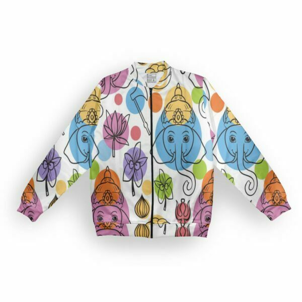Ganesha Men's Zipper Bomber Jacket With Pockets its clover