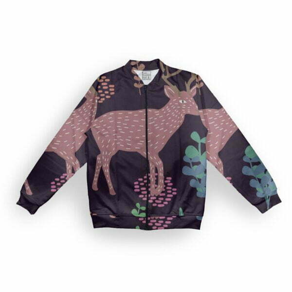 Jungle Style Men's Zipper Bomber Jacket With Pockets its clover