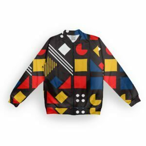 PacMan Style Men's Zipper Bomber Jacket With Pockets its clover