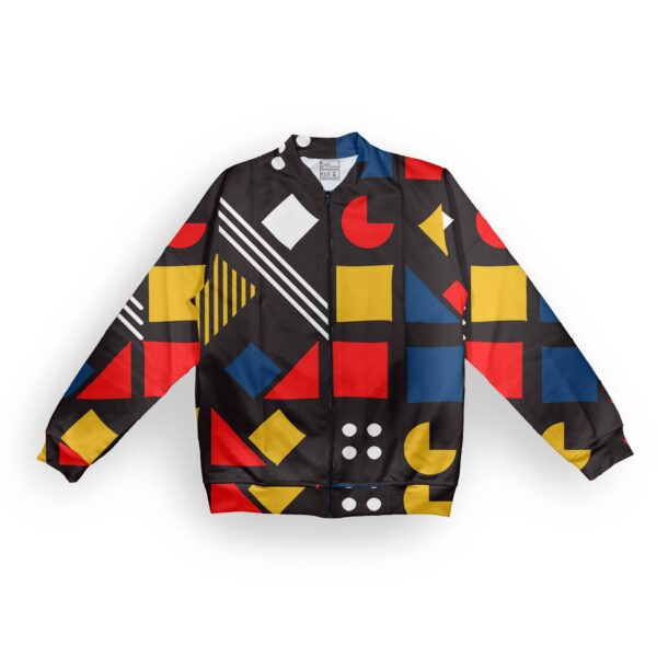PacMan Style Men's Zipper Bomber Jacket With Pockets its clover