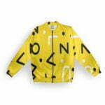 Alphabetic Style Men's Zipper Bomber Jacket With Pockets its clover