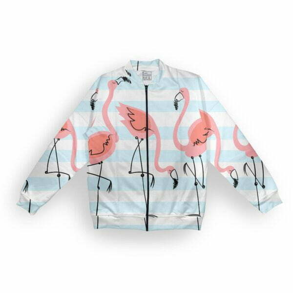 Birds Style Men's Zipper Bomber Jacket With Pockets its clover
