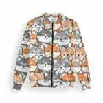 Cute Cats Women's Zipper Bomber Jacket With Pockets its clover