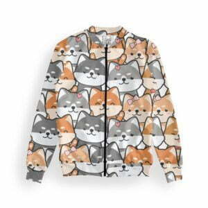 Cute Cats Women's Zipper Bomber Jacket With Pockets its clover