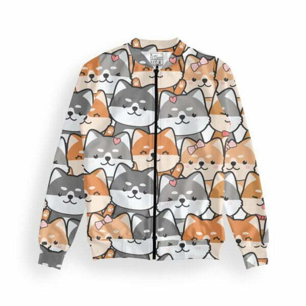 Cute Cats Women's Zipper Bomber Jacket With Pockets its clover