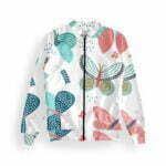 Butterfly Women's Zipper Bomber Jacket With Pockets its clover