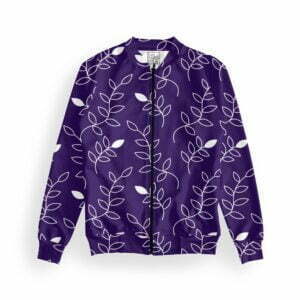 Leaf Style Women's Zipper Bomber Jacket With Pockets its clover