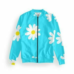 Sky Blue Style Women's Zipper Bomber Jacket With Pockets its clover