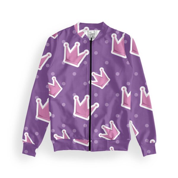 Queen Women's Zipper Bomber Jacket With Pockets its clover