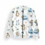 Cute Teddy Women's Zipper Bomber Jacket With Pockets its clover